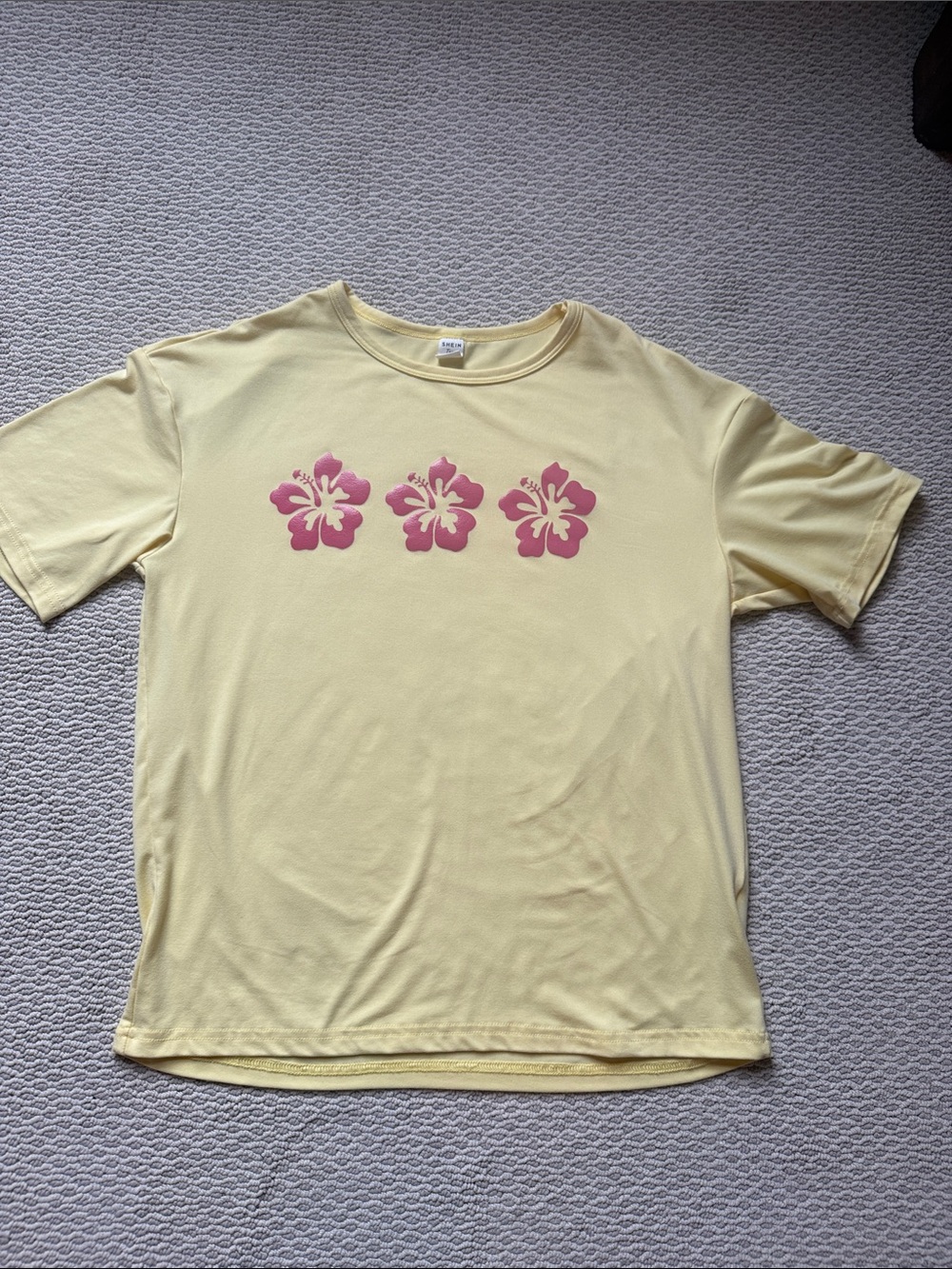 Girls Soft Yellow Kids Hibiscus Graphic Tee